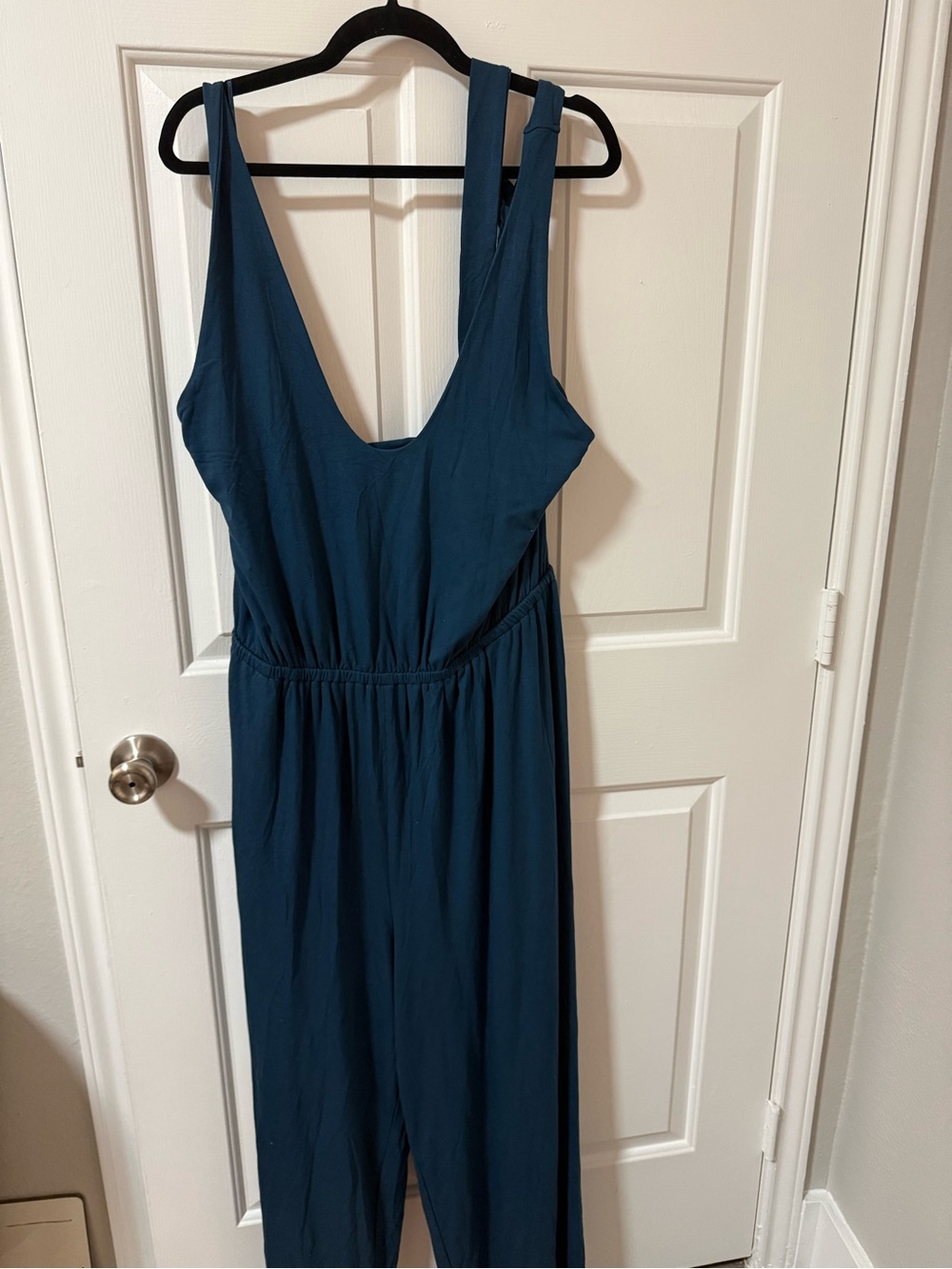 Blue Sleeveless Wide-Leg Jumpsuit Dress